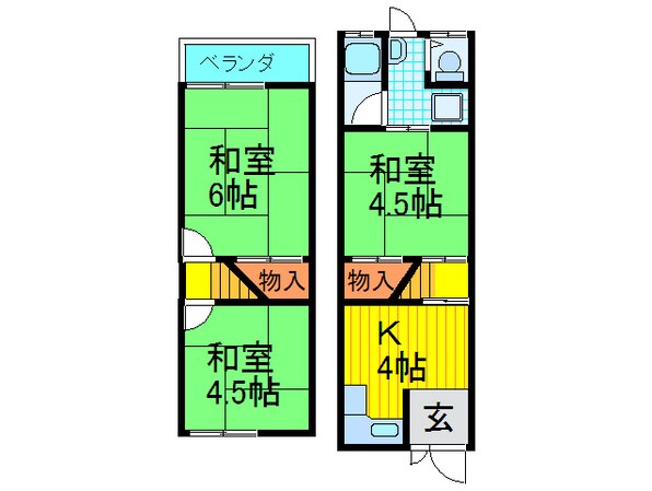 御幸東町深見様テラスハウスの物件間取画像